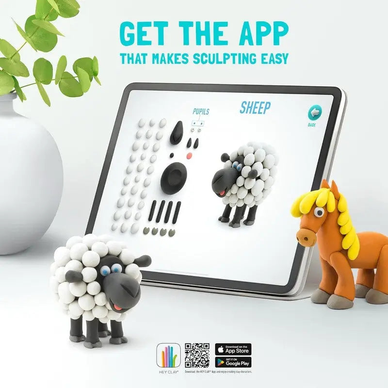 Air Dry Clay Kids Animal Kit Pig Horse Rabbit Color Modeling Set