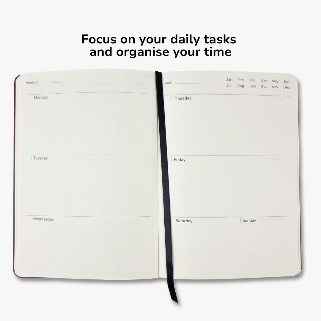 Undated Yearly Productivity Planner - Purple