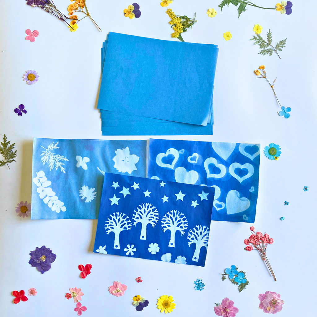 Curious Minds Sun Print Paper Kit, 10 Sheet Pack of Cyanotype Paper, 18x13 cm Sheets