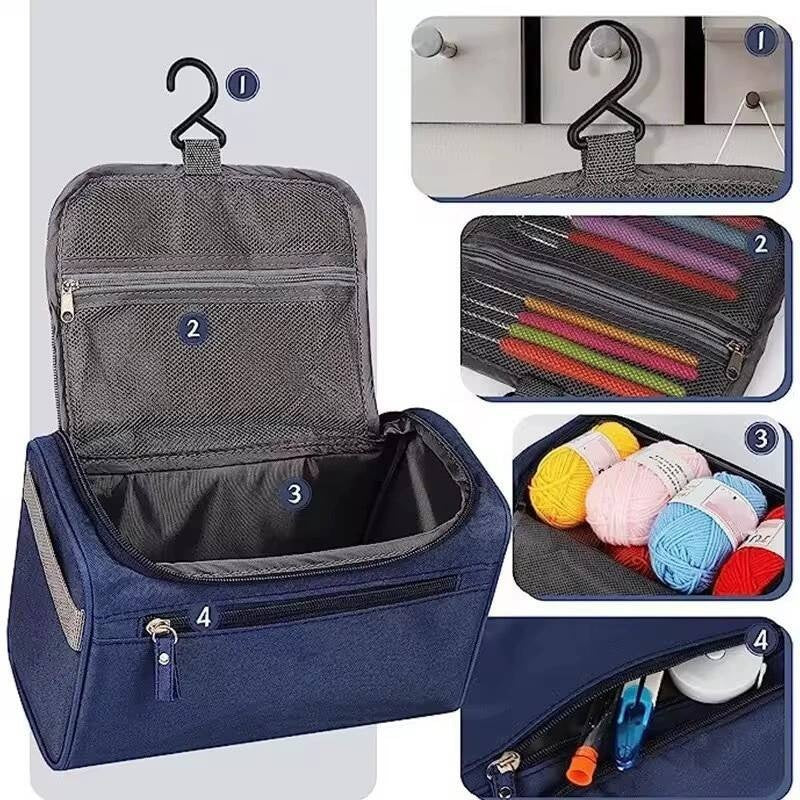 Crochet Kit 46 Premium Pieces Yarn Hooks Scissors Needles Beginner Craft Set