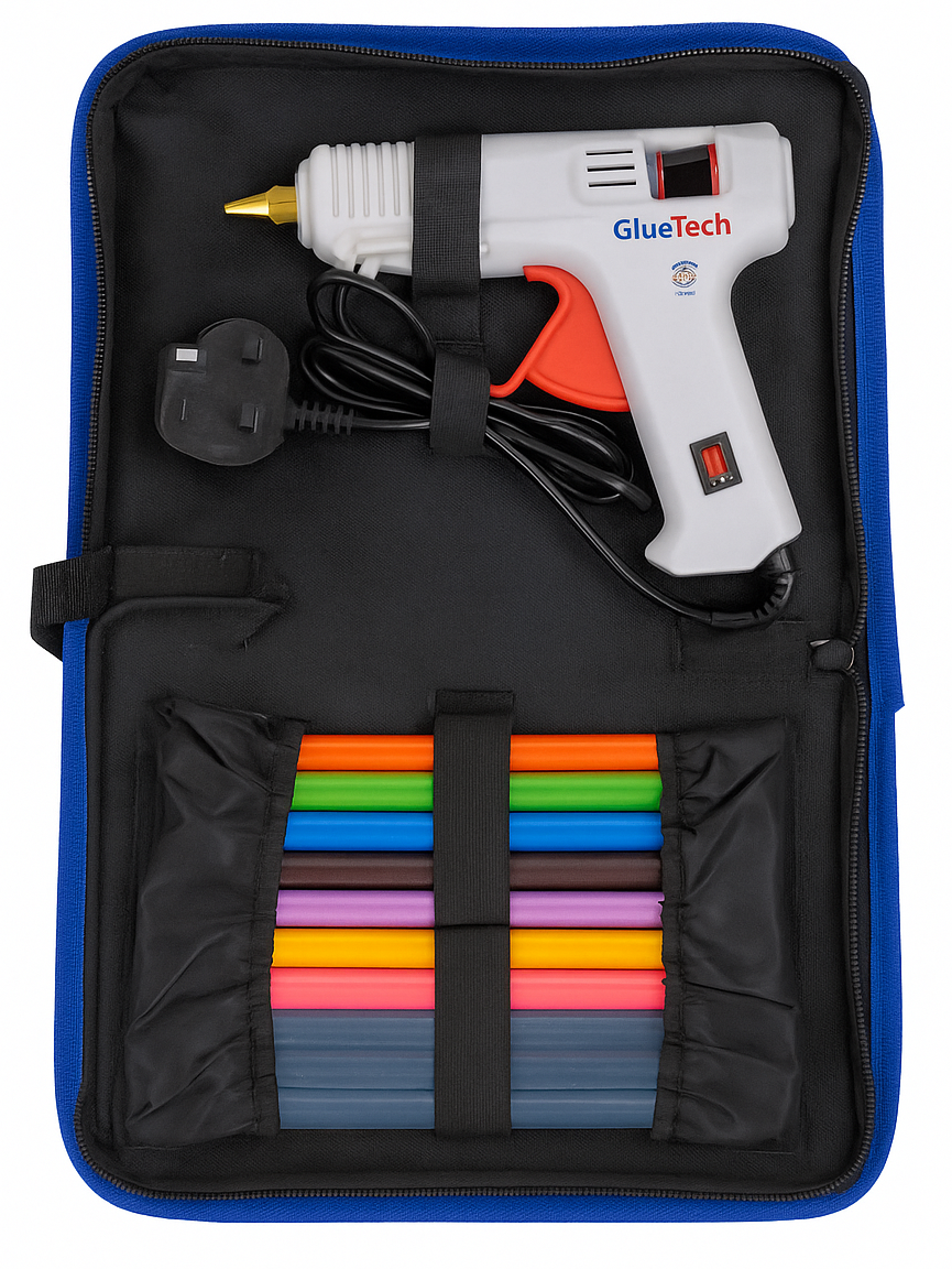 Hot glue gun 100w KIT + 12  color glue sticks, UK plug Professional KIT