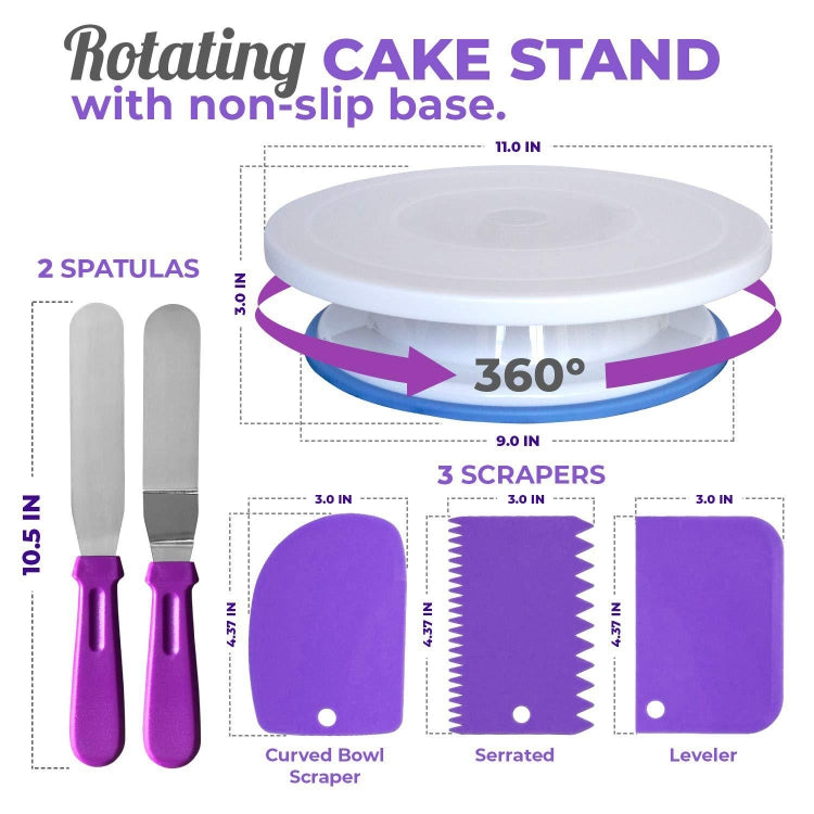 60 PCS/Set Cake Turntable Set Decorating Table Decorating Mouth Silicone Bag Baking DIY Combination