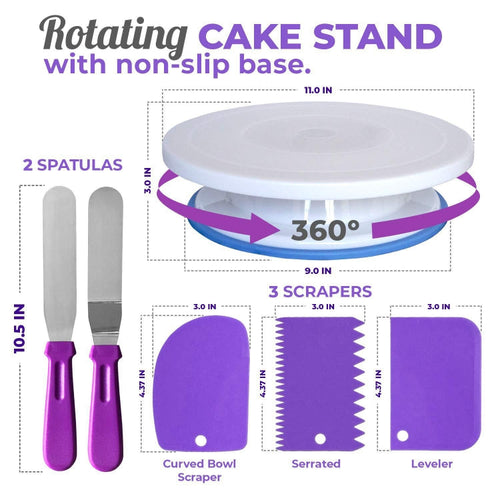 60 PCS/Set Cake Turntable Set Decorating Table Decorating Mouth Silicone Bag Baking DIY Combination