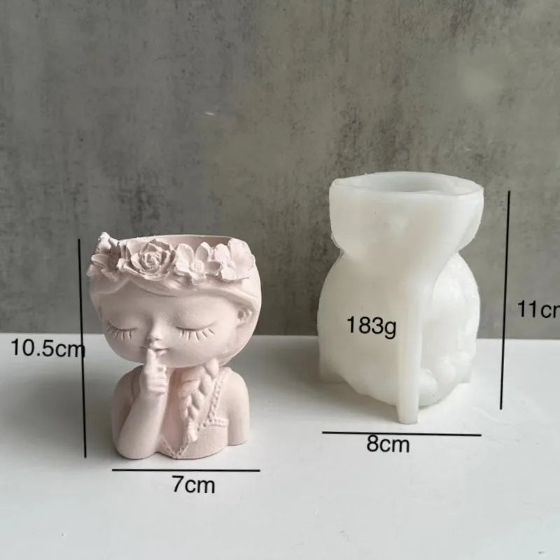DIY Human Figure Silicone Mold - Unique Flower Pot Craft Tool
