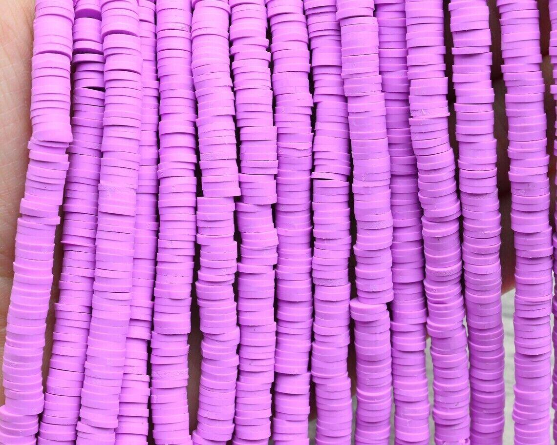 Vinyl Beads DIY Jewelry Crafts 6x1mm 400 beads Heishi Polymer Clay African Disc