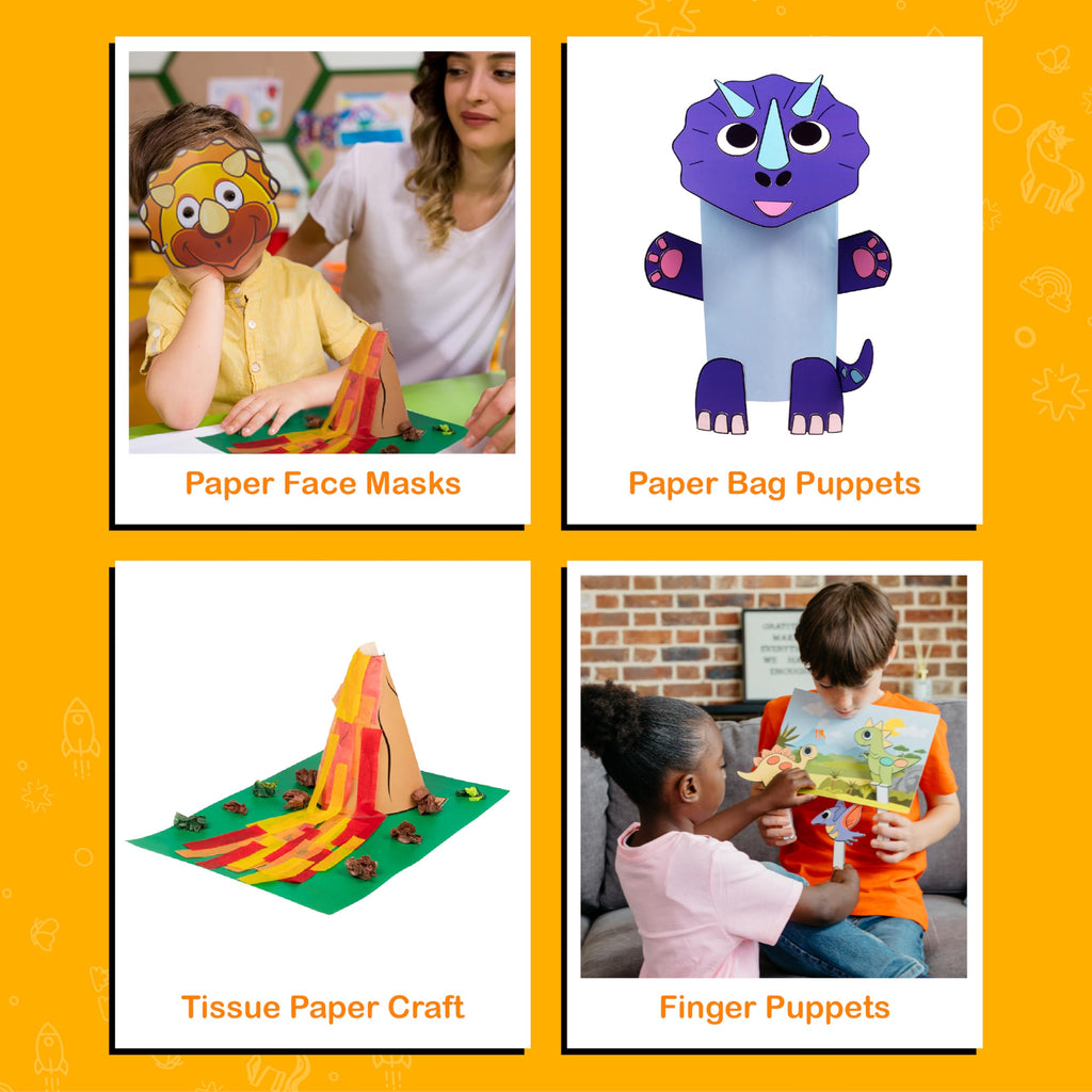 Craftikit® 20 Award-Winning Dinosaur Crafts for Kids – All-Inclusive Montessori-Style Craft Kit (Ages 3–10)