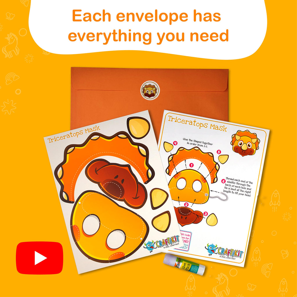 Craftikit® 20 Award-Winning Dinosaur Crafts for Kids – All-Inclusive Montessori-Style Craft Kit (Ages 3–10)