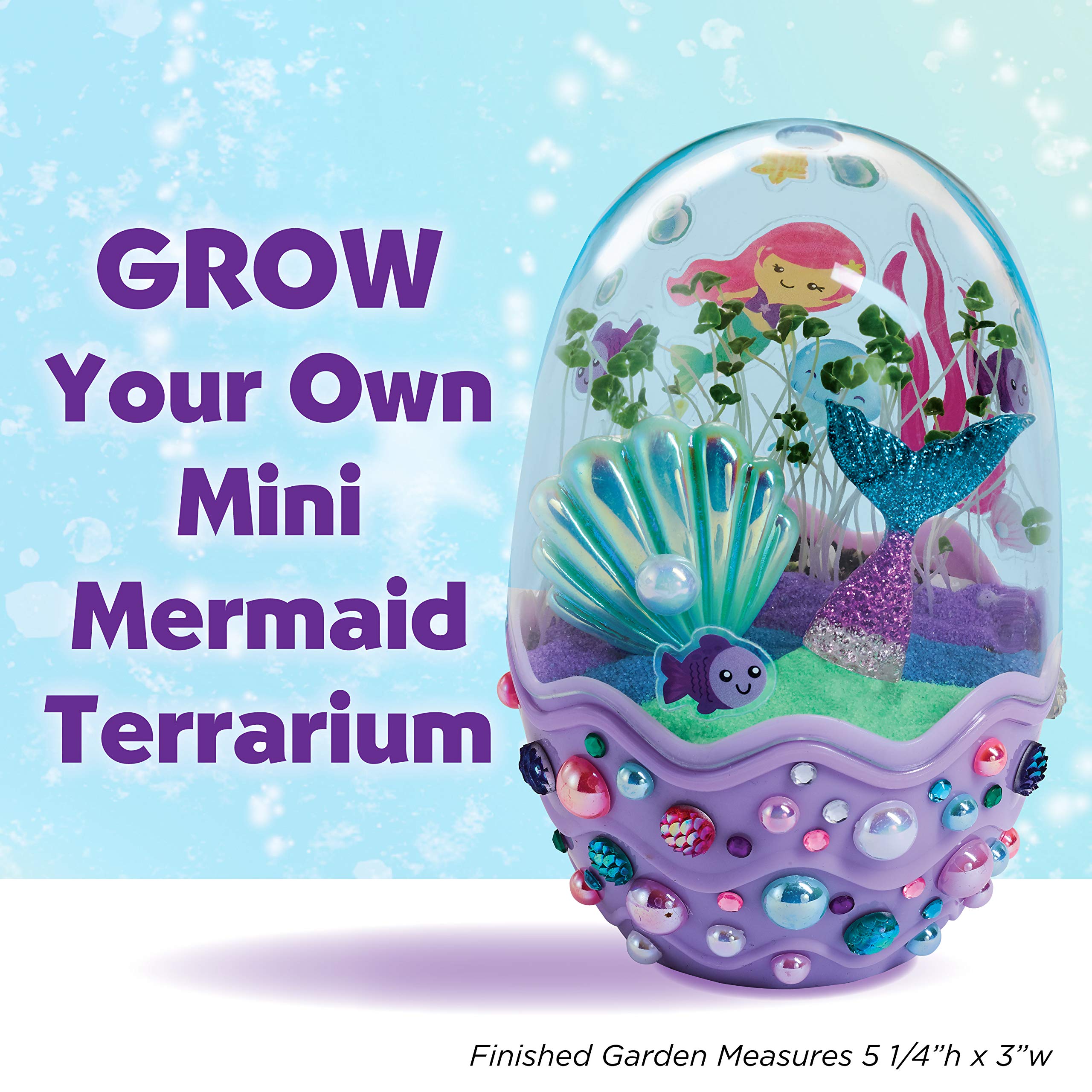 Creativity for Kids Mini Garden Mermaid Terrarium Kit | Mermaid Gifts for Girls, STEM Craft for Ages 6+