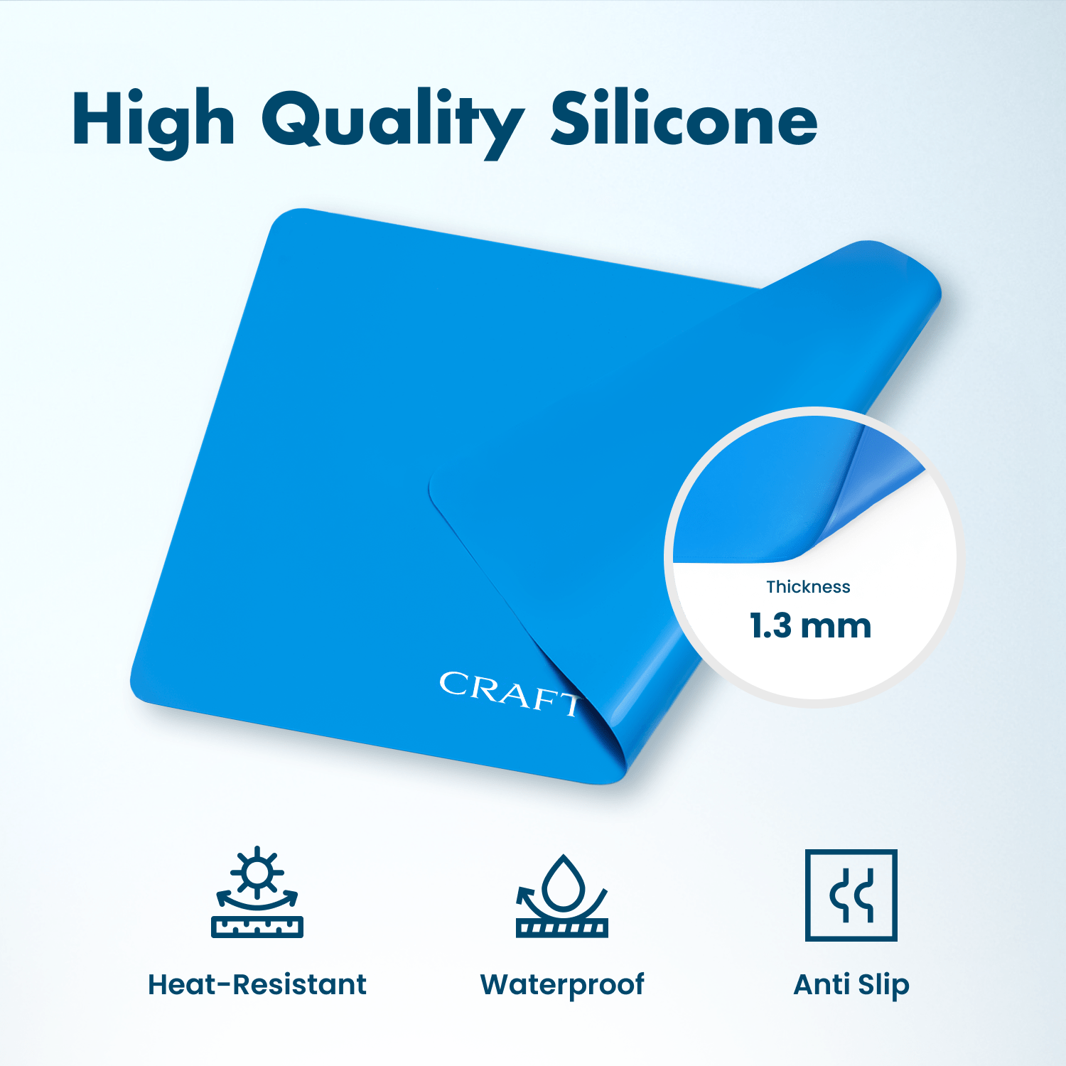Extra Thick Silicone Craft Mat – 60x40 cm, 1.3 mm