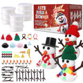 LAHAND 9-Pack Christmas Snowman Crafts Kit for Kids – DIY Modeling Clay Snowmen