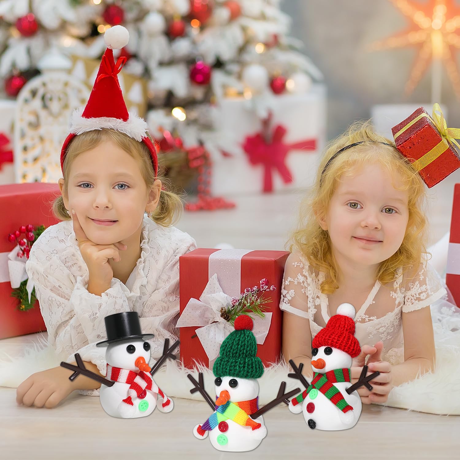 LAHAND 9-Pack Christmas Snowman Crafts Kit for Kids – DIY Modeling Clay Snowmen