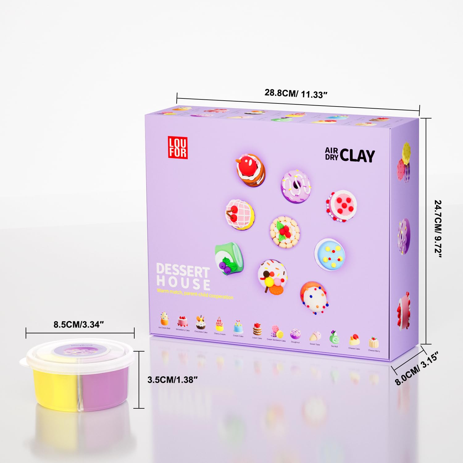 LOUFOR Air Dry Clay Kits – 12-Box Colorful Modeling Clay Set with Tools & Tutorials | Safe, Non-Toxic