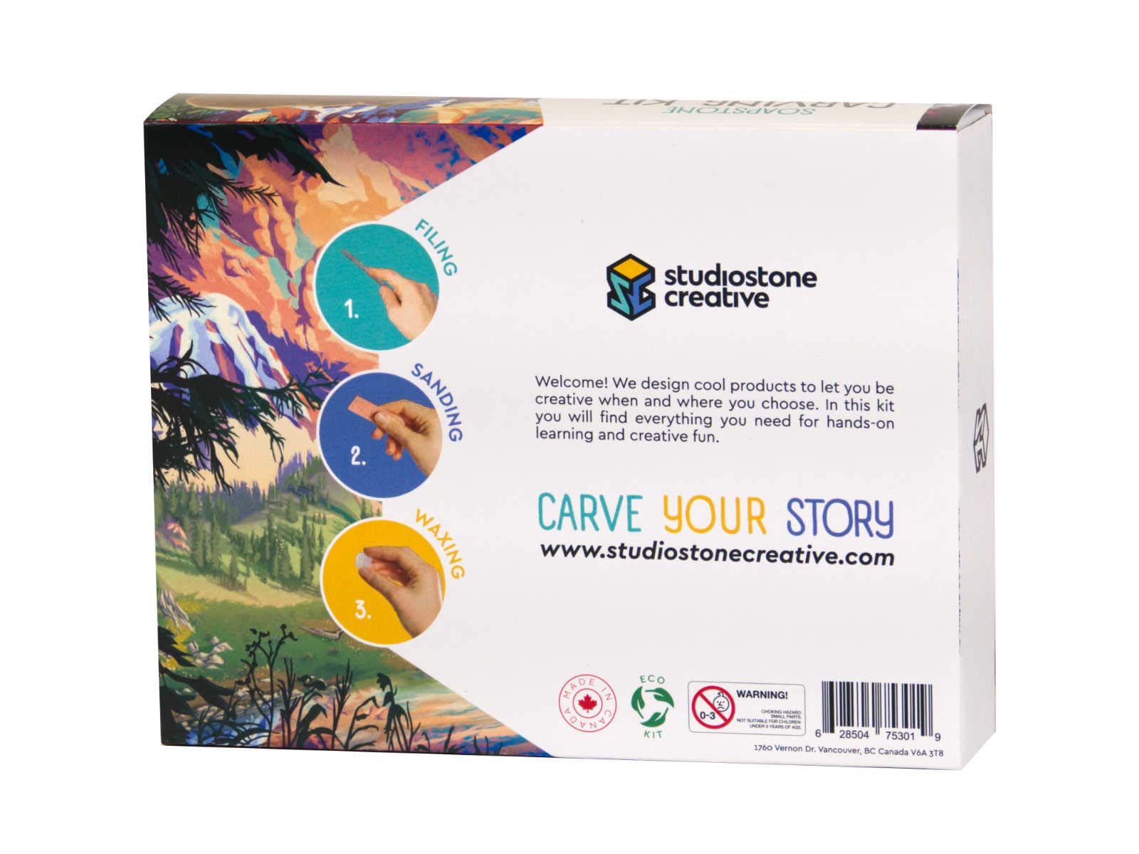 STUDIOSTONE CREATIVE DIY Carving Kit for Bear & Wolf Soapstone Sculptures – All Supplies Included